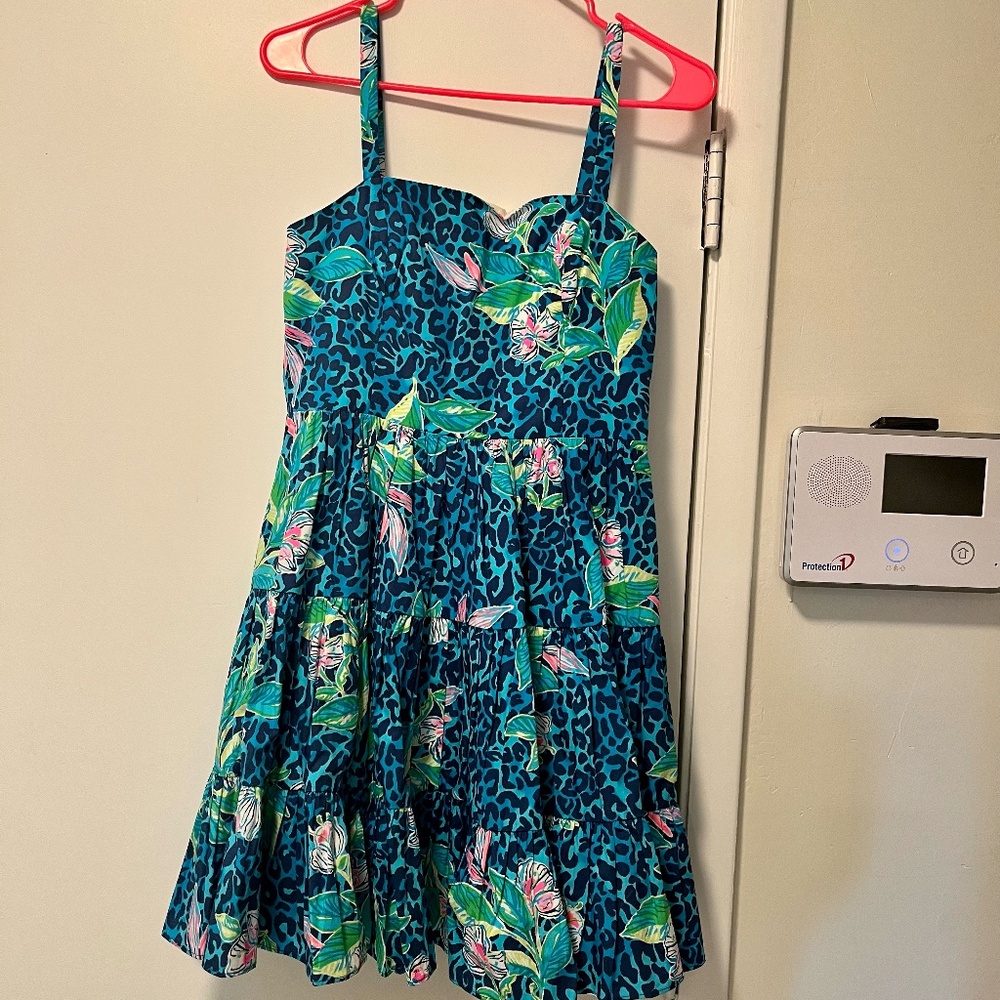 Lilly Alision Dress, Formentera Turquoise HOT ON THE SPOT print with tags